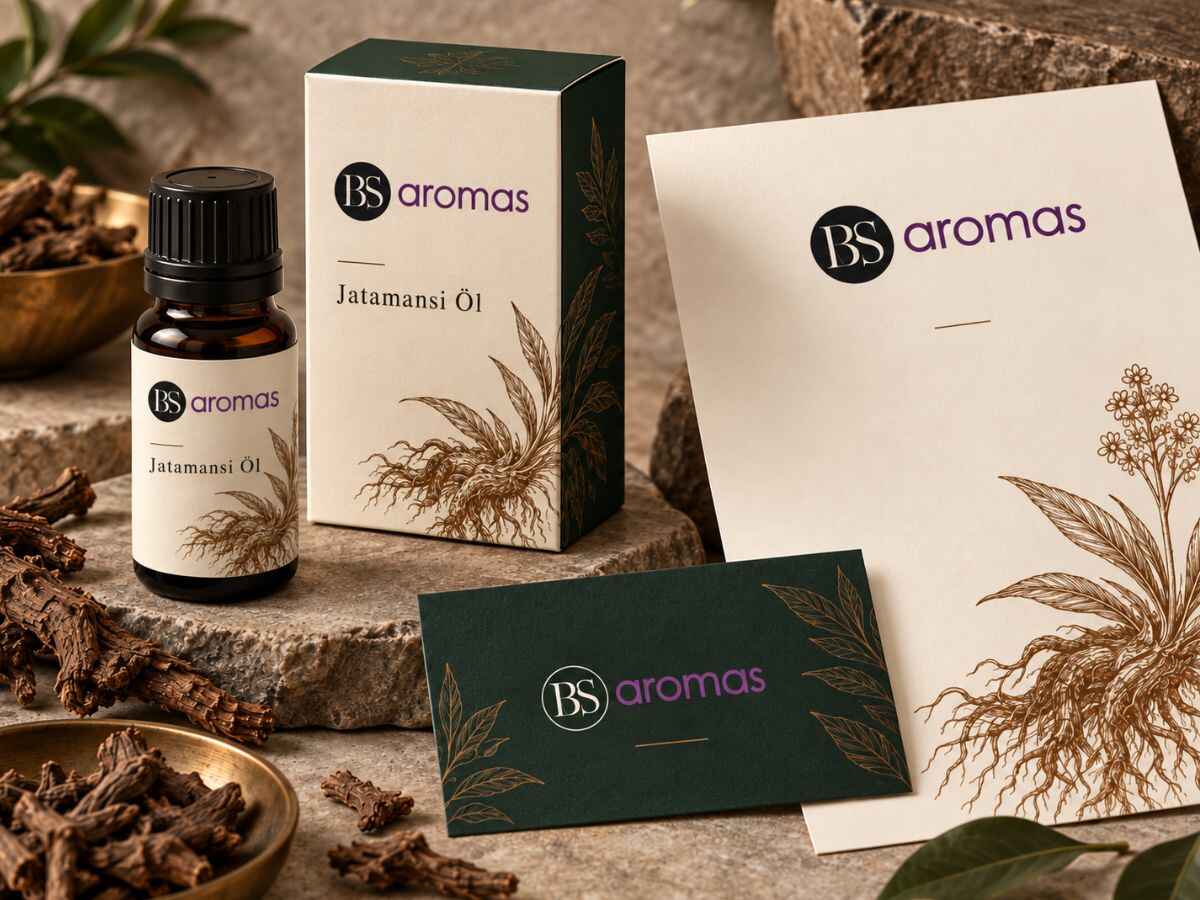 Botanische Darstellung von Jatamansi Rohmaterial